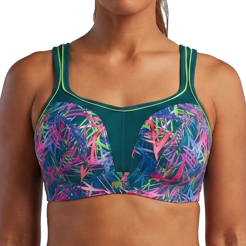Panache Power Underwire Sports Bra Womens 40E Teal High Impact Convertible Gym